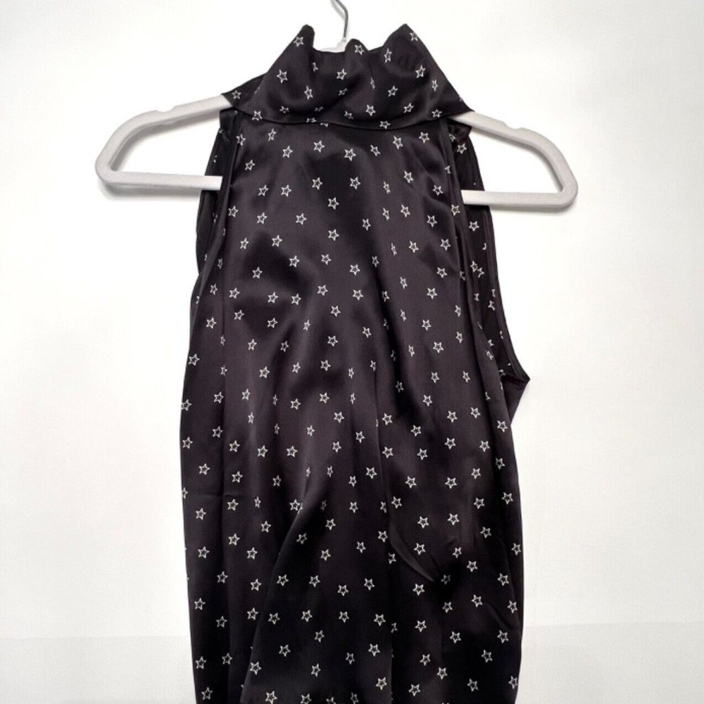 Generation Love Navy Star Print Satin Top Sz SM